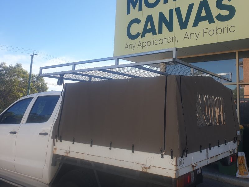 Brow custom canvas ute canopy made in Bayswater, Western Australia.