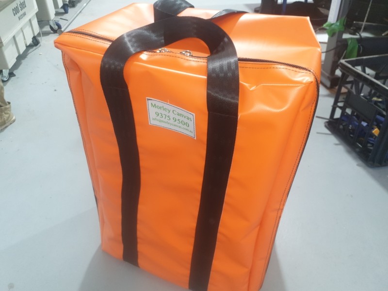 Custom orange PVC bag.