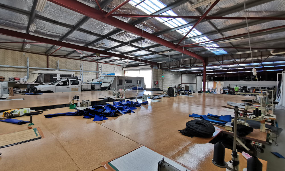 Morley Canvas workshop in Bayswater, Western Australia.