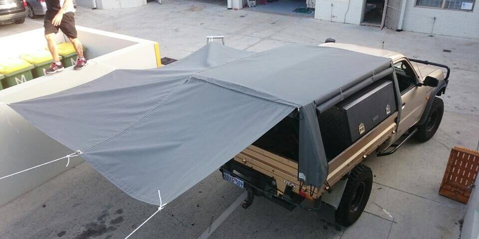 Canvas ute awning from auto fabricators, Morley Canvas.