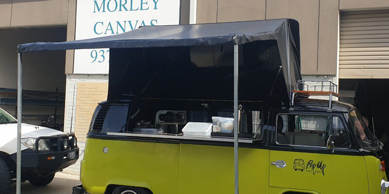 Food or bar van annex roof.