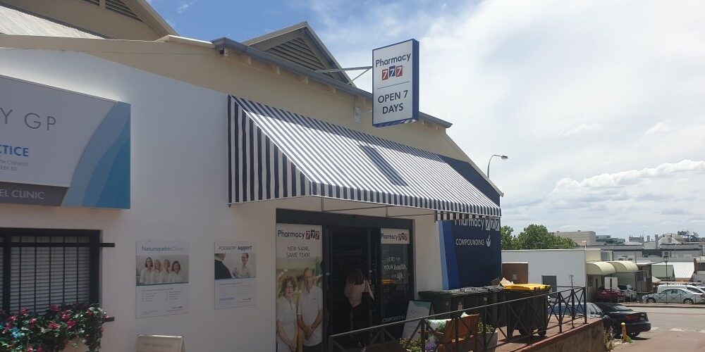 Storefront awning and blind repairs.